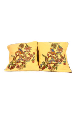 beige machine embroidery cushion covers