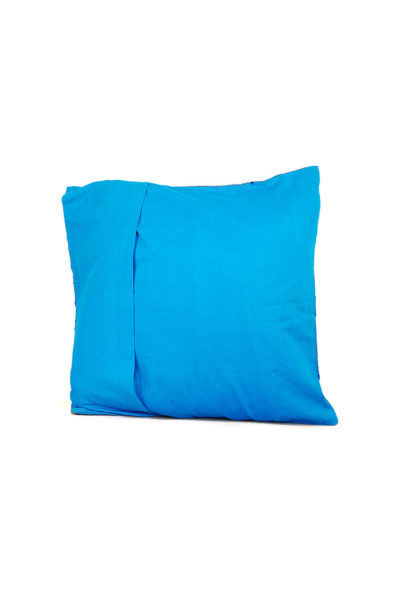 blue kantha stitch applique cotton cushion cover - back