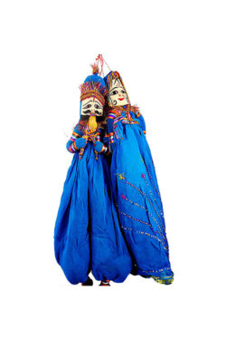 blue Rajasthani puppet pair
