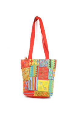colorful Gujarati patchwork handbag