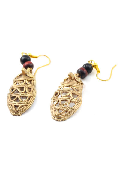 dokra owl pendant necklace set - earrings