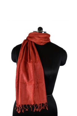 dull red tussar cotton stole