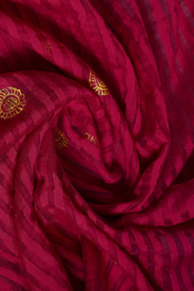 hand painted magenta cotton silk Madhubani stole - 2