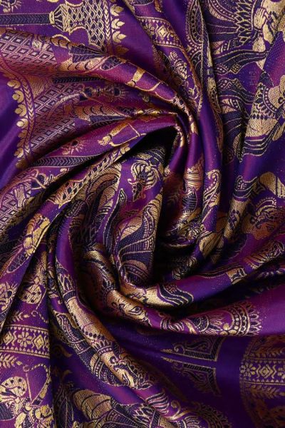 purple Baluchari silk saree
