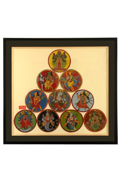 Traditional framed hand-crafted royal dashavatar tash