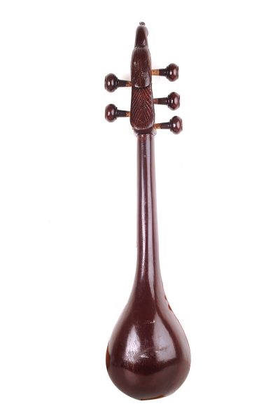 wooden stringed musica instrument dotara - back view
